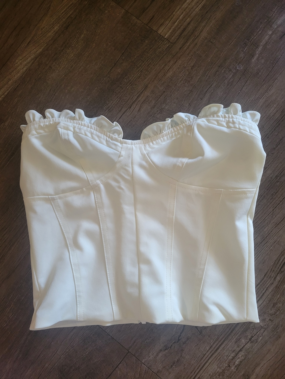 I.AM.GIA Cream Ruffle Bustier Camisole